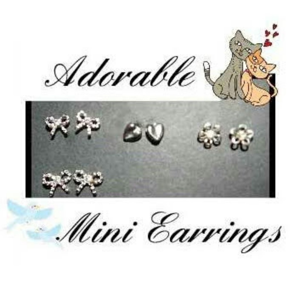 BUY 2 GET 1 FREE  Mini Earrings!! Set of 4 pair!!